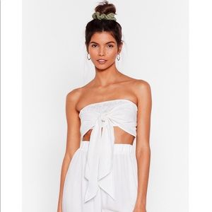 White NastyGal bandeau top